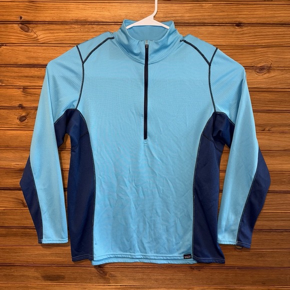 Patagonia Tops - Patagonia Capiline Baselayer Quarter Zip Womens Size XL Polartec Blue Midweight